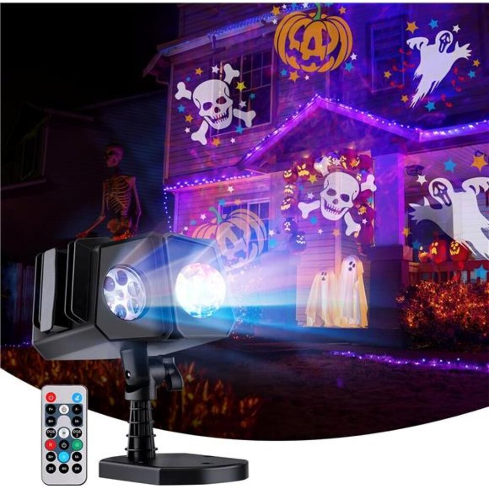 Halloween Christmas Projector Lights Outdoor 26 HD Effects 3D Ocean Wave Pattern